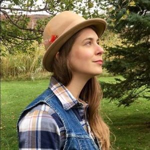 TAN WOOL FEDORA >>> Unisex Fall Winter Hat